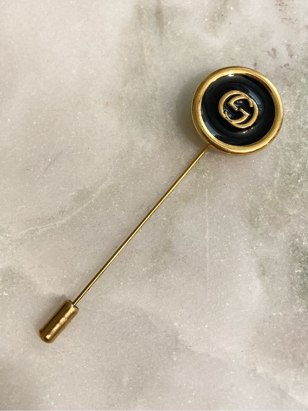 Gucci Button Stick Lapel Pin Brooch Upcycled